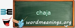 WordMeaning blackboard for chaja